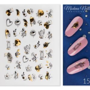 Nail Art Gold Glam Stickers - 15