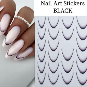 French/ombre Nail Art Stickers-BLACK